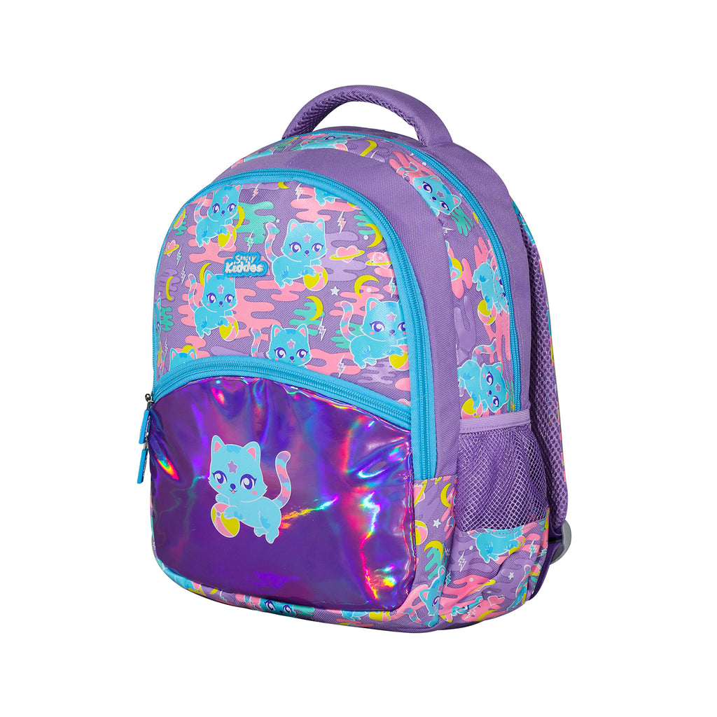 Smily Kiddos 15 inch Backpack Kitty Theme | Purple