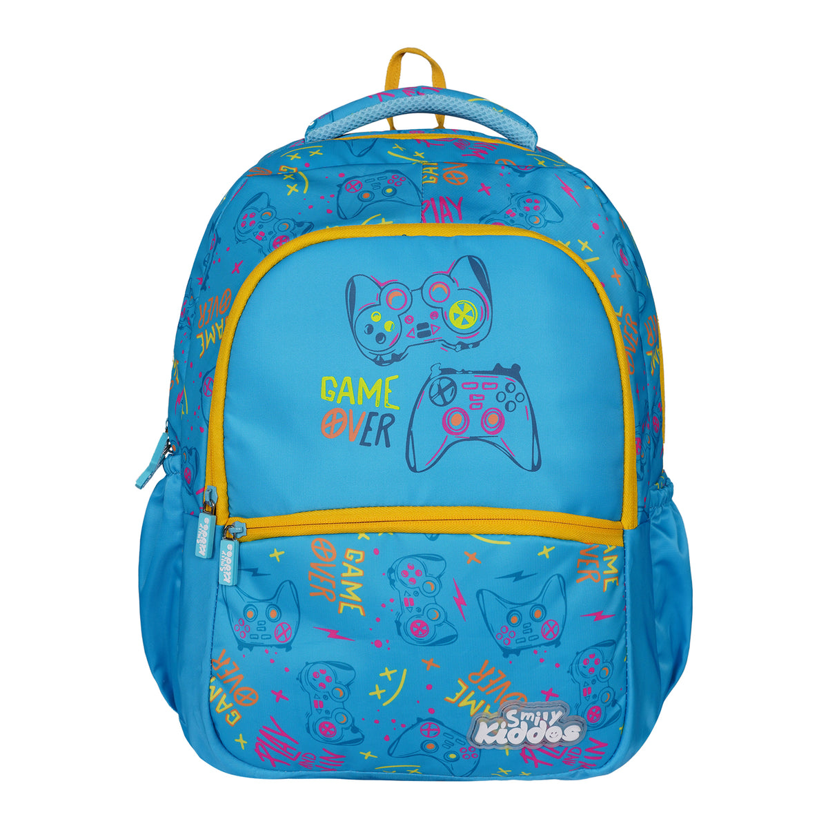 Smily Kiddos Sonic Backpack - Blue & Yellow Gaming Theme School Bag for Kids