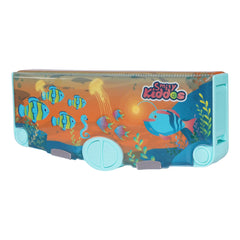 Smily Kiddos Pop-Out Pencil Box for Kids | Ocean Theme (Navy Blue)