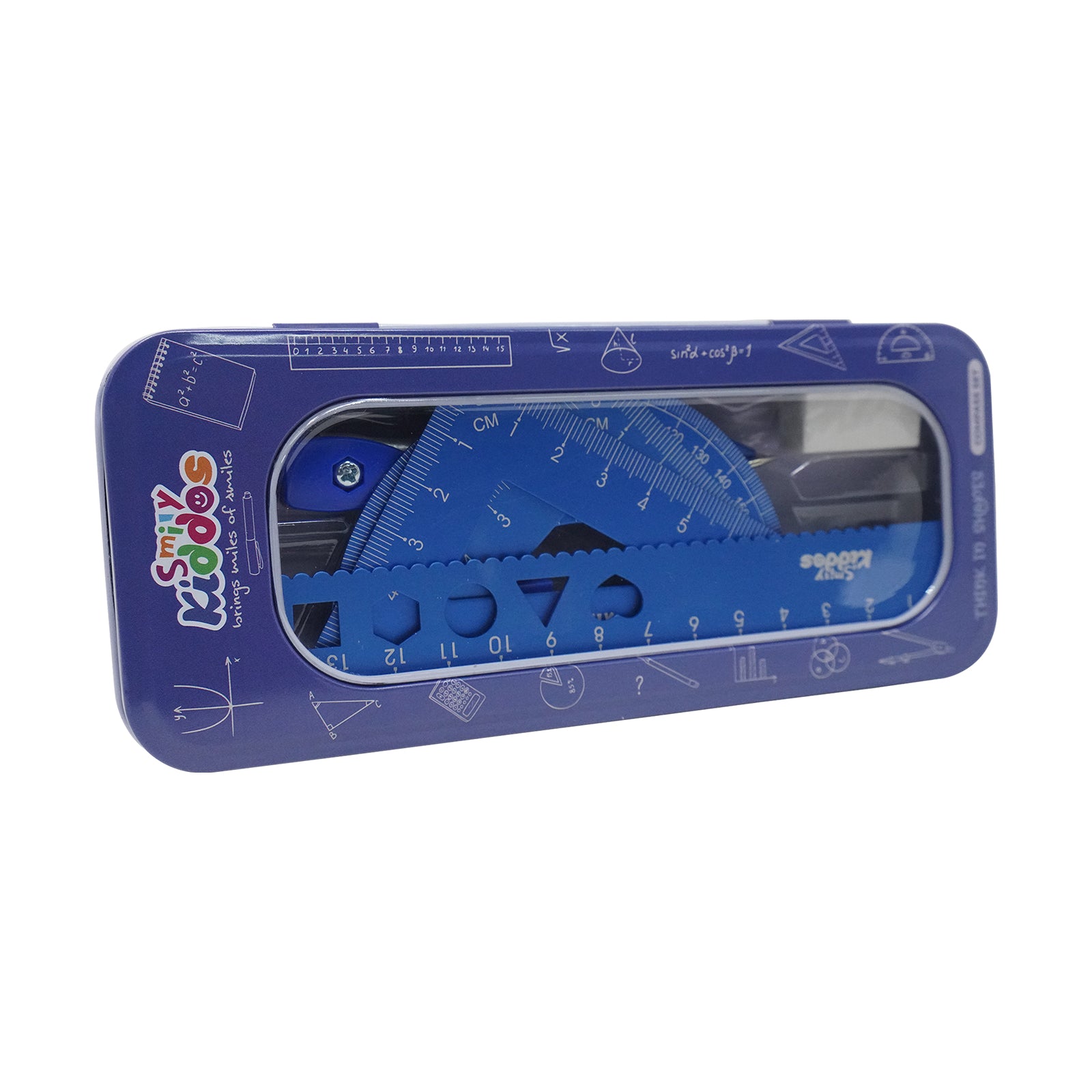 Smily Kiddos 15cm Metal Colored Ruler Set – Tin Box Blue