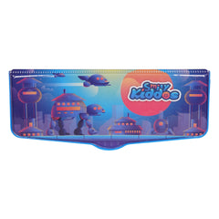 Smily Kiddos Pop-Out Pencil Box for Kids | Robot City Theme Blue