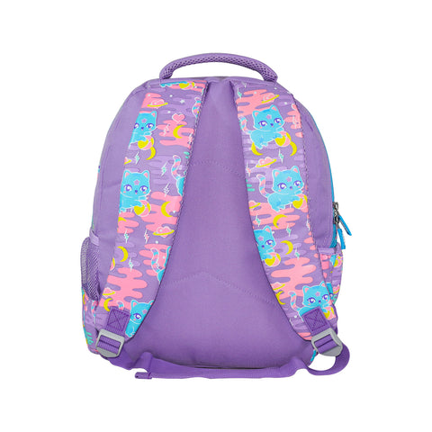 Image of Smily Kiddos 15 inch Backpack Kitty Theme | Purple