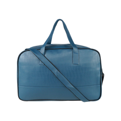 Mike Duffle Combo – Premium PU Leather 32L Fizz Duffle Bag – Cream & Indigo