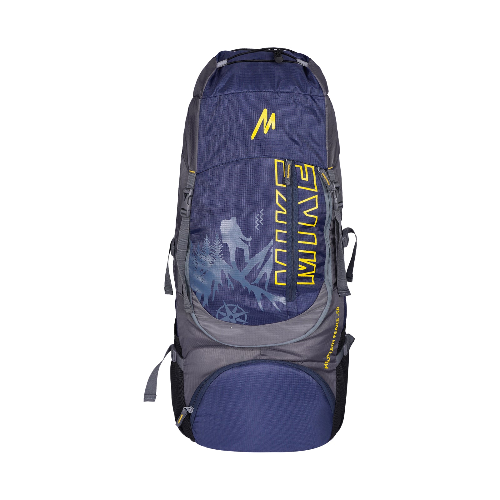 Mike 42L Mountain Peak Trekking Backpack – Navy Blue & Grey | Hiking & Travel Bag