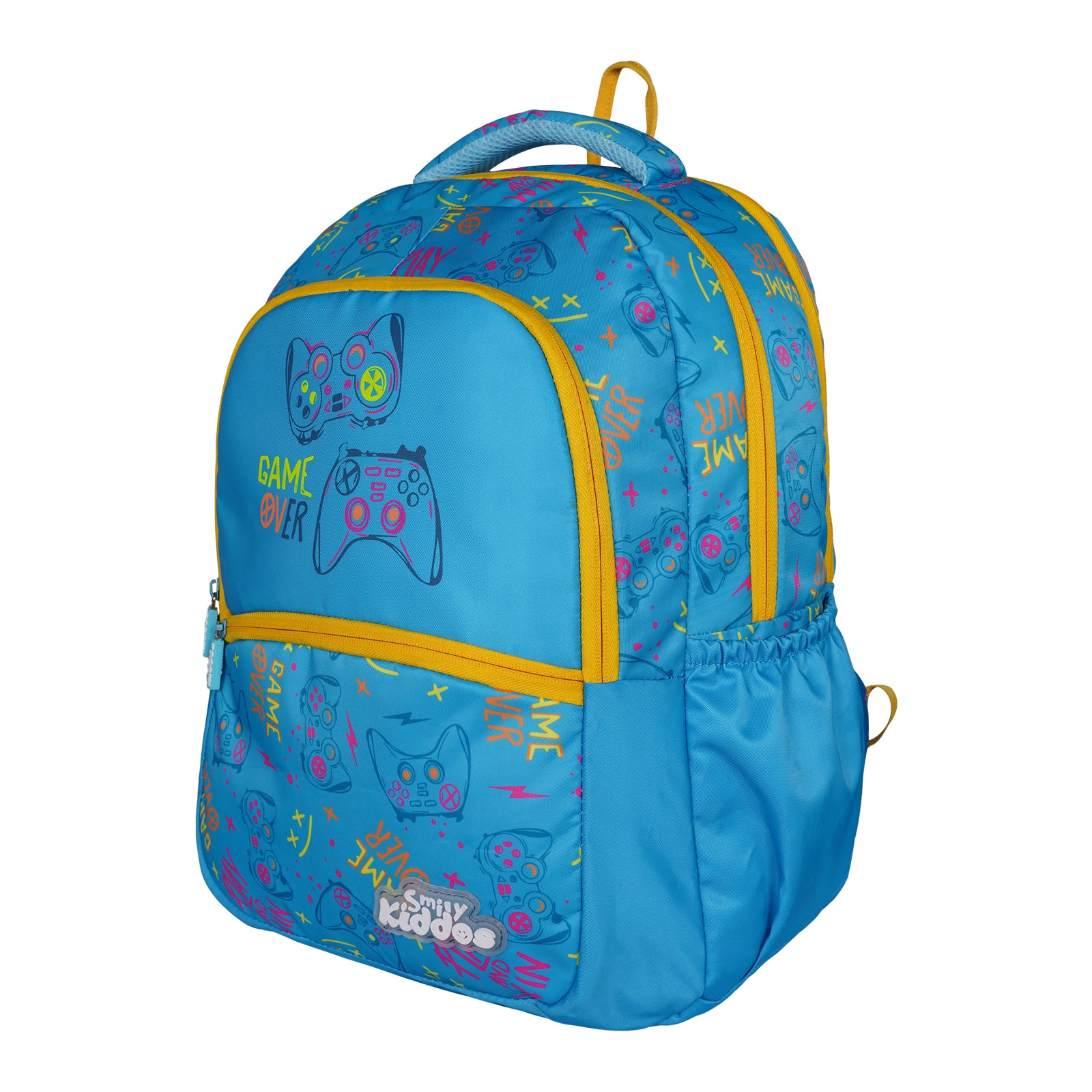 Smily Kiddos Sonic Backpack - Blue & Yellow Gaming Theme School Bag for Kids