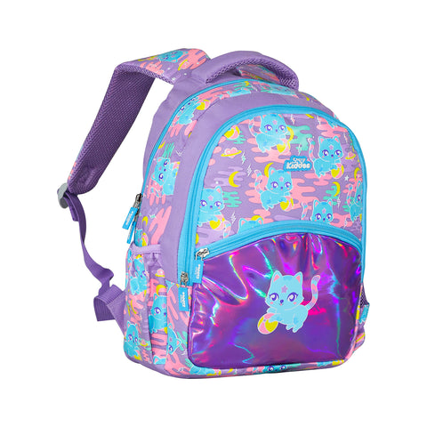 Image of Smily Kiddos 15 inch Backpack Kitty Theme | Purple