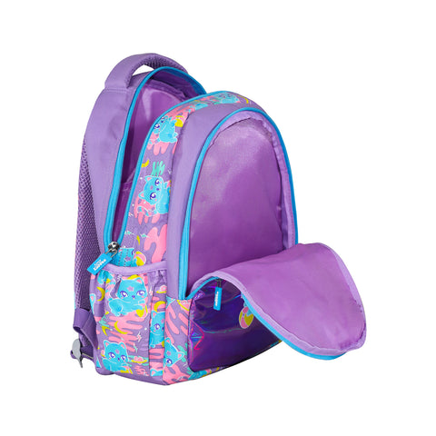 Image of Smily Kiddos 15 inch Backpack Kitty Theme | Purple