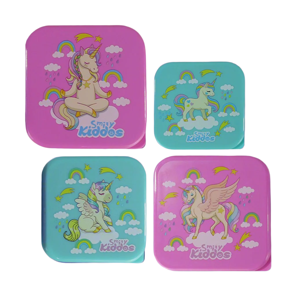 Smily Kiddos 4 in 1 container - Unicorn Theme