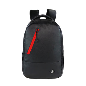 Mike Bags Faux Leather Laptop Backpack - Black