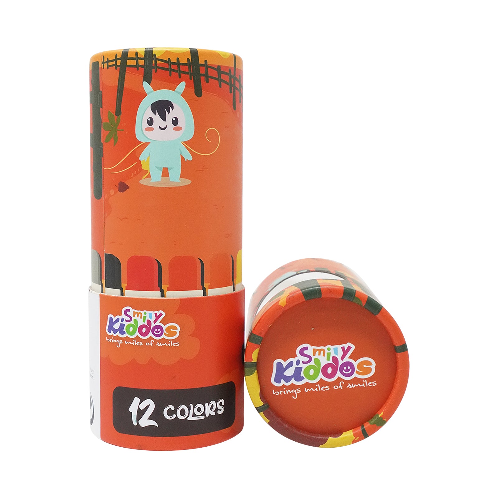 Smily Kiddos Silky Gel Crayons 12 Colors - Animal Adventure Theme Orange