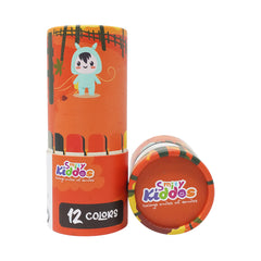 Smily Kiddos Silky Gel Crayons 12 Colors - Animal Adventure Theme Orange