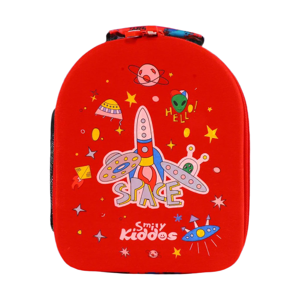 Smily Kiddos Eva Pre School Backpack Space Theme Red