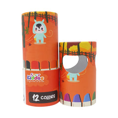 Smily Kiddos Silky Gel Crayons 12 Colors - Animal Adventure Theme Orange
