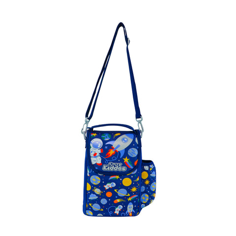 Image of Smily Kiddos Strap Lunch Bag V2 Space Theme Blue