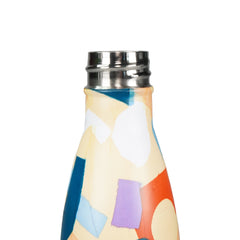 Abstract Theme Yellow water bottle for kids stainless steel open