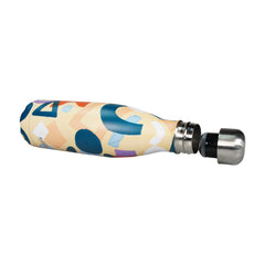 Abstract Theme Yellow water bottle for kids stainless steel open 2