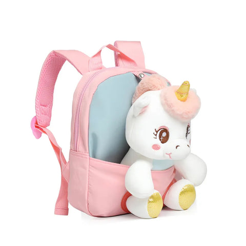 Image of Smily kiddos Unicorn Plush Toy Backpack -Pink