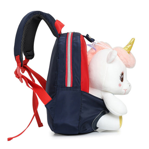 Image of Smily kiddos Unicorn Plush toy Backpack -blue-red