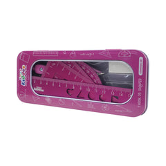 Smily Kiddos 15cm Metal Colored Ruler Set – Tin Box Pink
