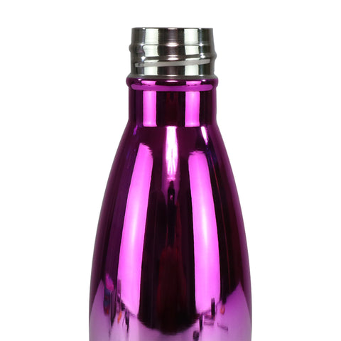 Image of Smily Kiddos 500 ML Stainless Steel Holographic Water Bottle - Glossy Purple