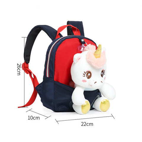 Image of Smily kiddos Unicorn Plush toy Backpack -blue-red