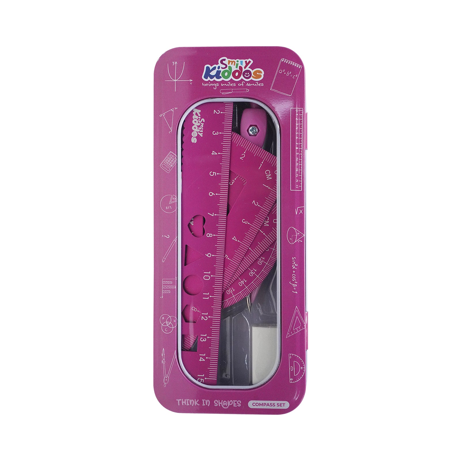 Smily Kiddos 15cm Metal Colored Ruler Set – Tin Box Pink
