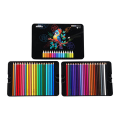 Smily Kiddos 48 Color Pencils Set in Tin Box - Premium Art Supplies for Kids