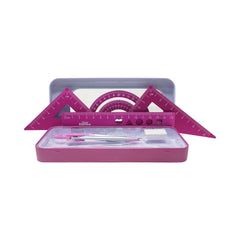 Smily Kiddos 15cm Metal Colored Ruler Set – Tin Box Pink