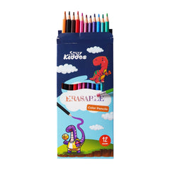 Smily Kiddos Erasable Plastic Color Pencils – Pack of 12