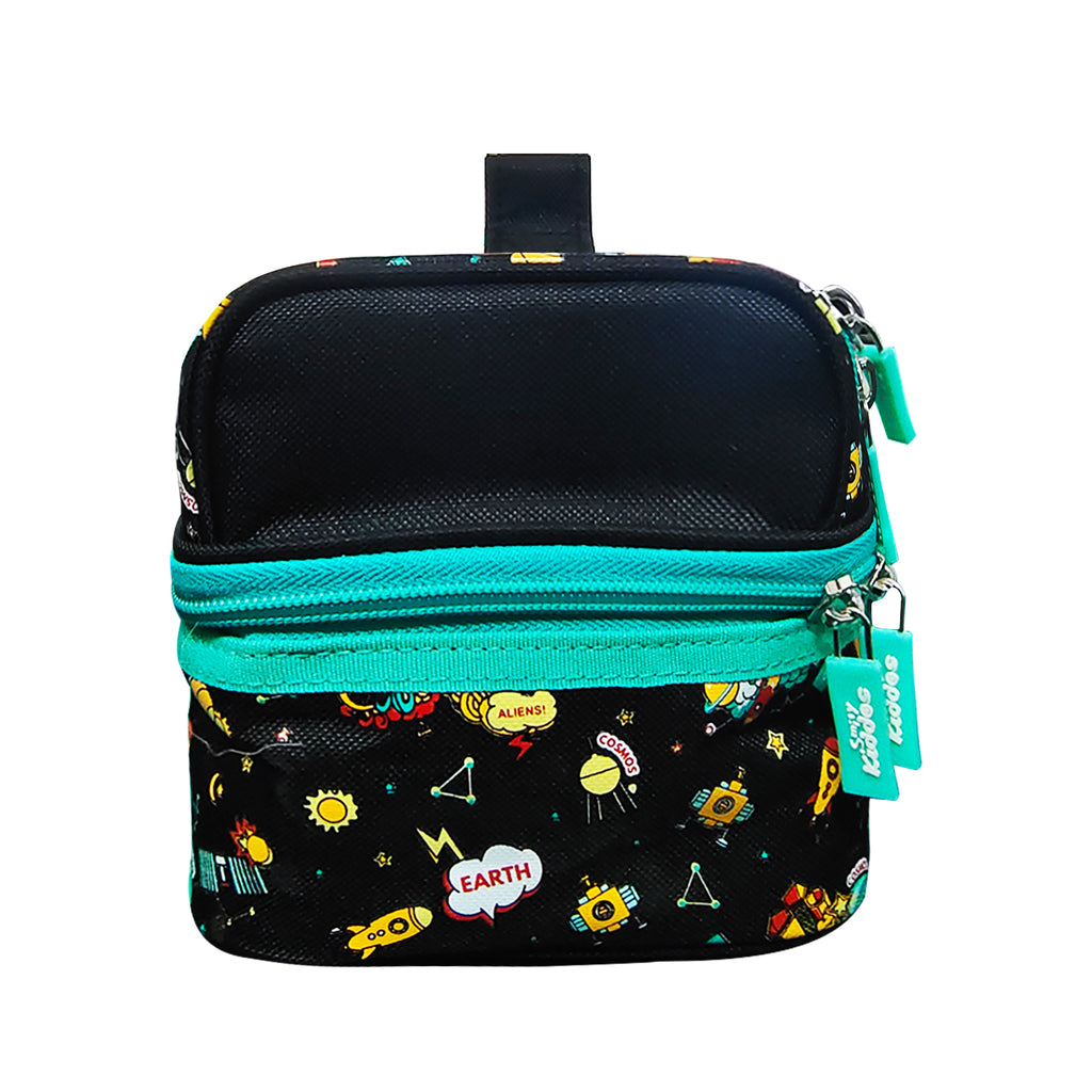 Smily Kiddos Double Decker Lunch Bag V2 Space Theme Black