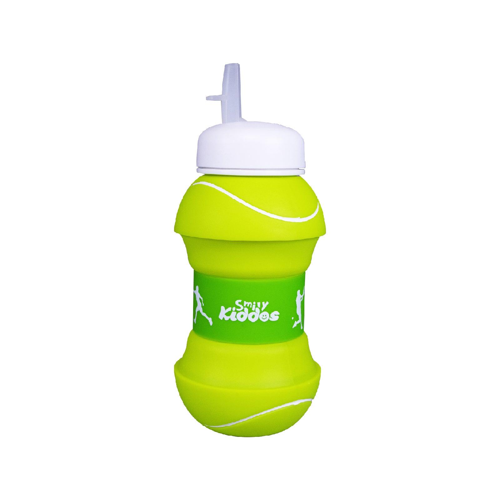 Foldable Tennis Ball  Silicone Water Bottle extended  green