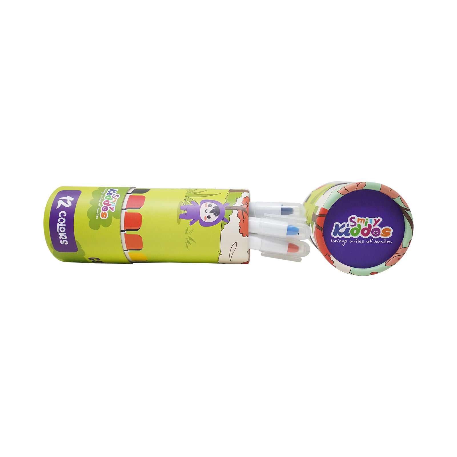 Smily Kiddos Silky Gel Crayons 12 Colors - Animal Adventure Theme Green
