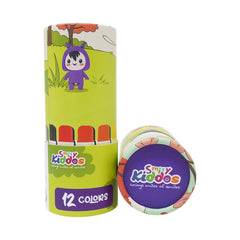 Smily Kiddos Silky Gel Crayons 12 Colors - Animal Adventure Theme Green