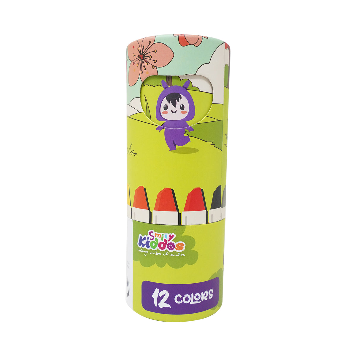 Smily Kiddos Silky Gel Crayons 12 Colors - Animal Adventure Theme Green