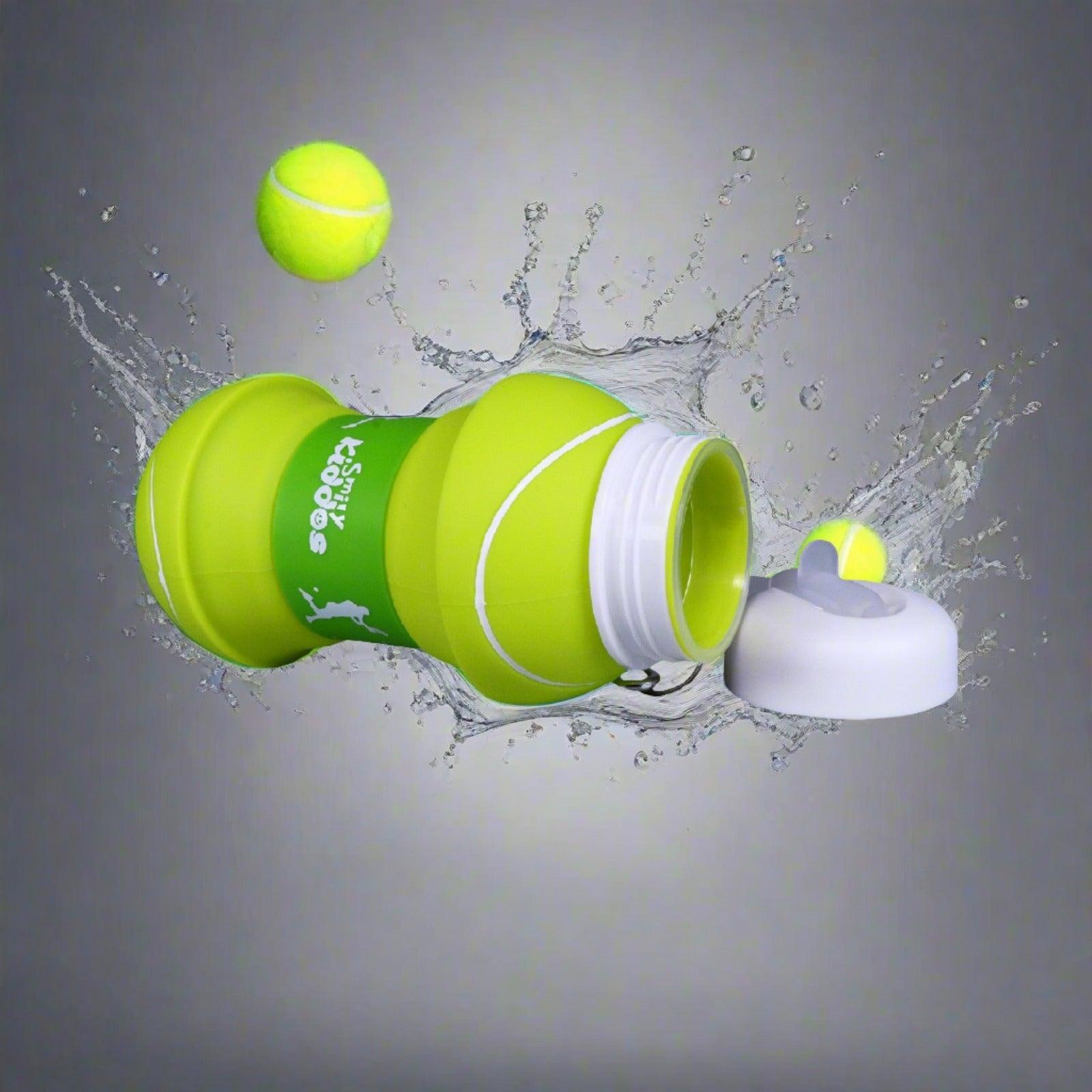 Foldable Tennis Ball  Silicone Water Bottle extended