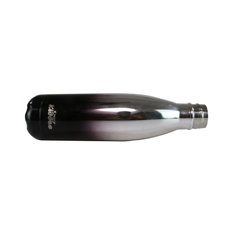 Image of Smily Kiddos 500 ML Stainless Steel Holographic Water Bottle - Glossy Silver Black