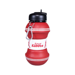Silicone Expandable & Foldable Cricket Ball Silicone Water Bottle red 2