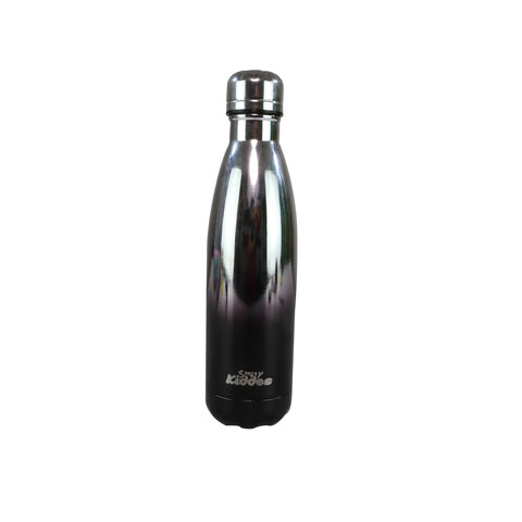Image of Smily Kiddos 500 ML Stainless Steel Holographic Water Bottle - Glossy Silver Black