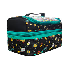 Smily Kiddos Double Decker Lunch Bag V2 Space Theme Black