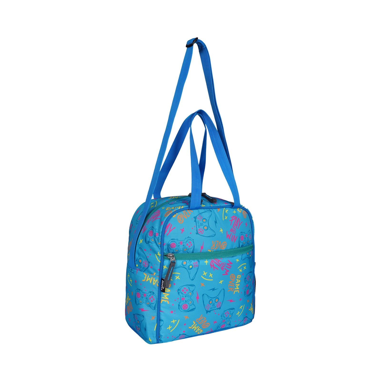Smily Kiddos School Combo – Navy Blue Backpack & Sonic Theme Lunch Bag (Game Over Design)