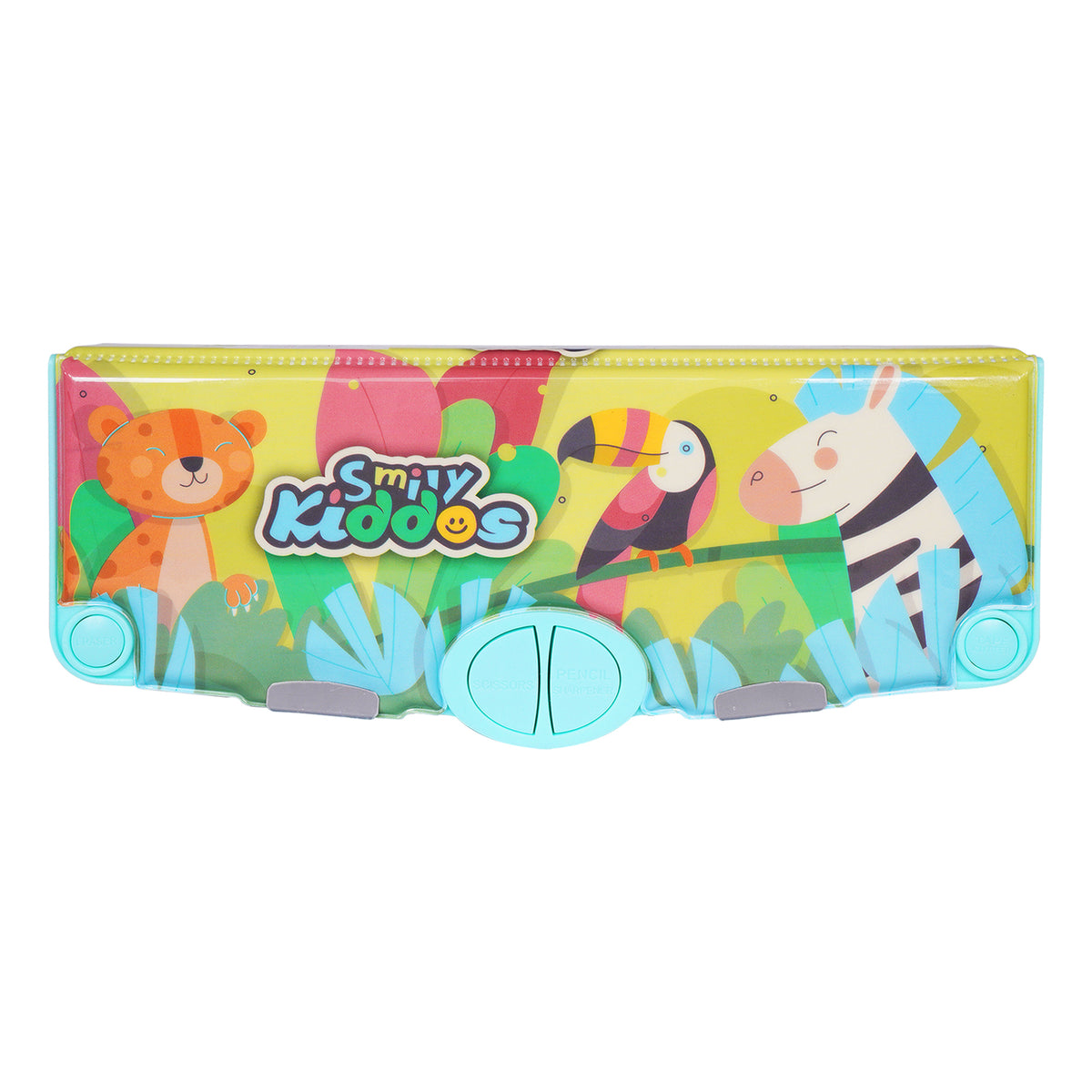 Smily Kiddos Pop-Out Pencil Box for Kids | Safari Theme (Green)