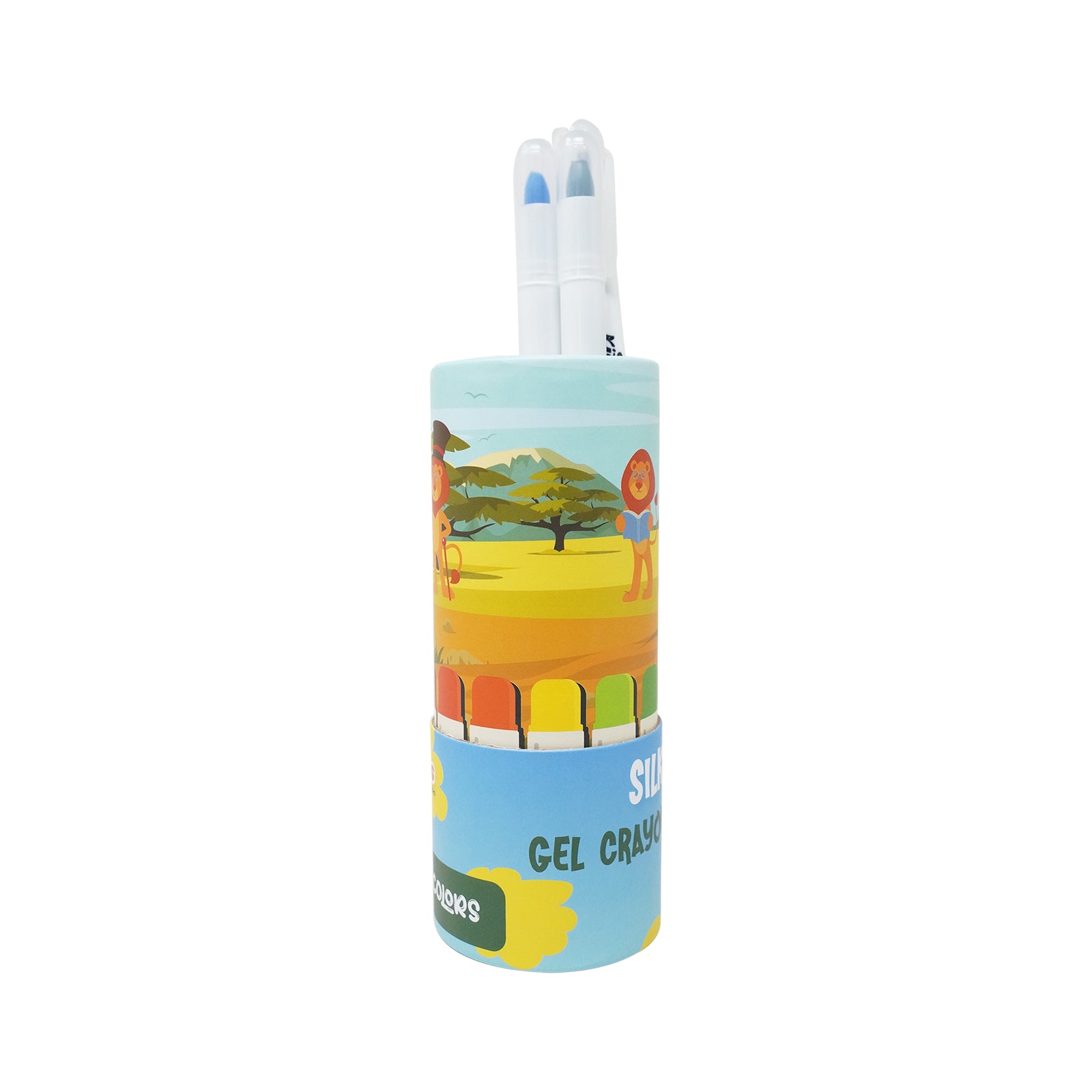 Smily Kiddos Silky Gel Crayons 12 Colors - Lion Theme