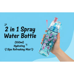 Smily Kiddos Sports Water Bottle – 550ml BPA-Free Tritan Bottle with Pop-Up Straw & Spray Nozzle