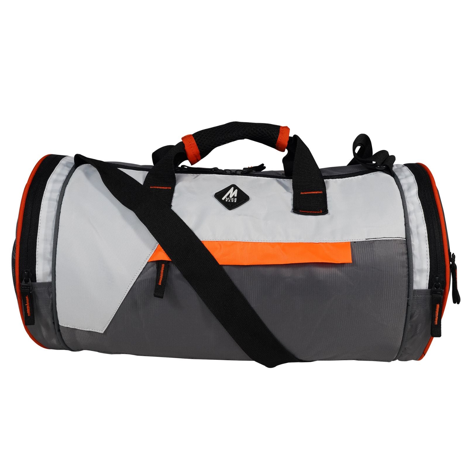 Mike Bags Fit Gear Gym Bag - Grey & Neon Orange