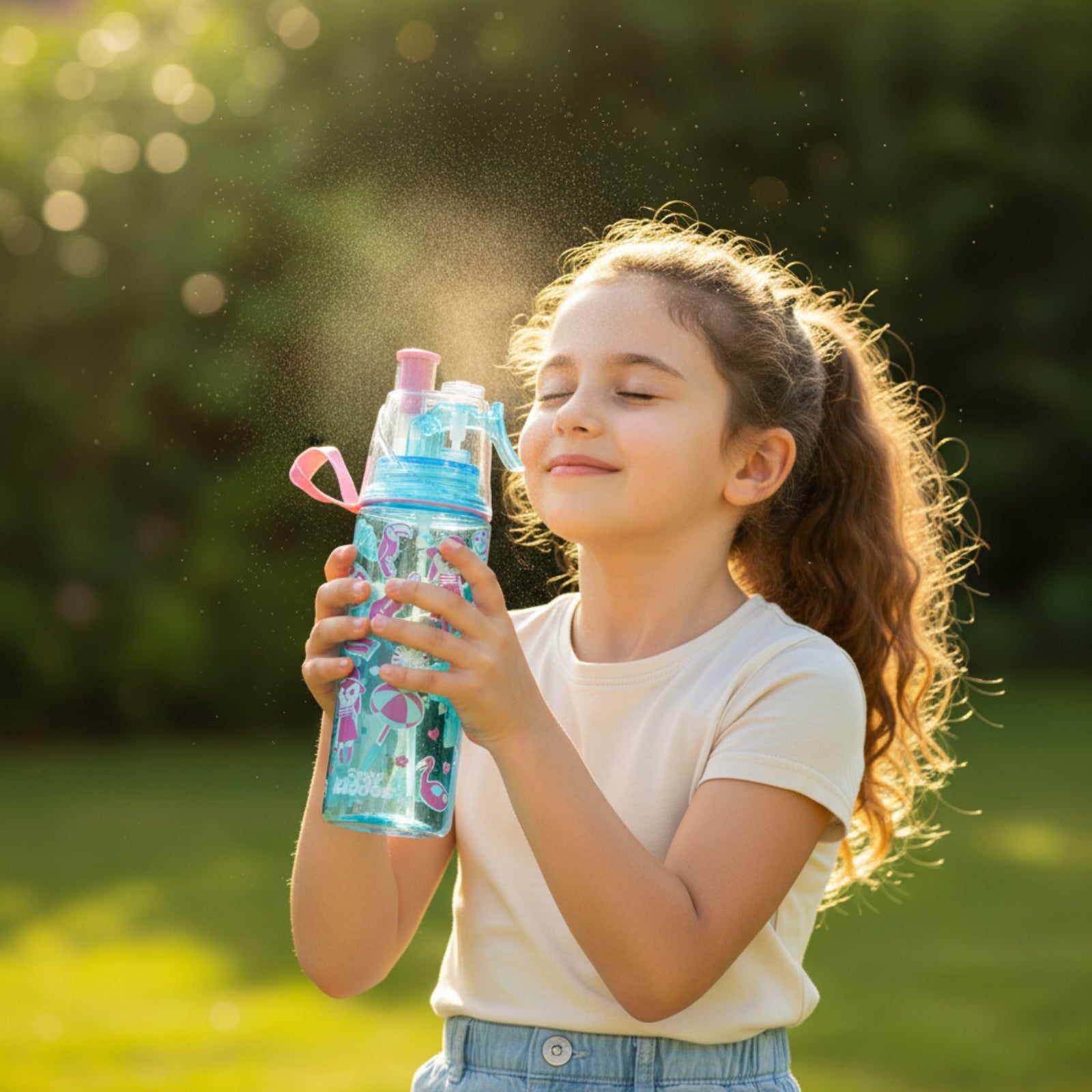 Smily Kiddos Sports Water Bottle – 550ml BPA-Free Tritan Bottle with Pop-Up Straw & Spray Nozzle