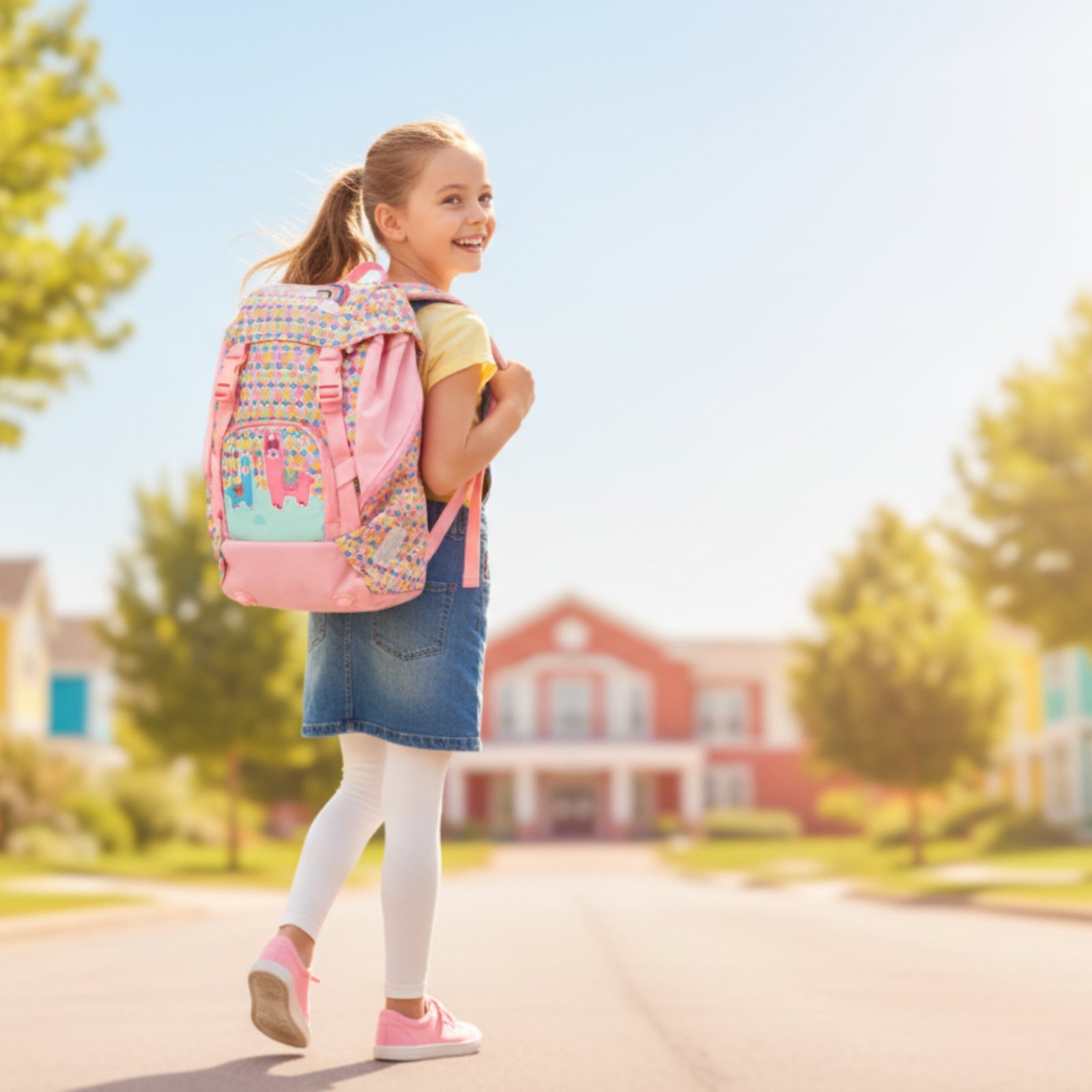 Llama Campus Backpack – Pink