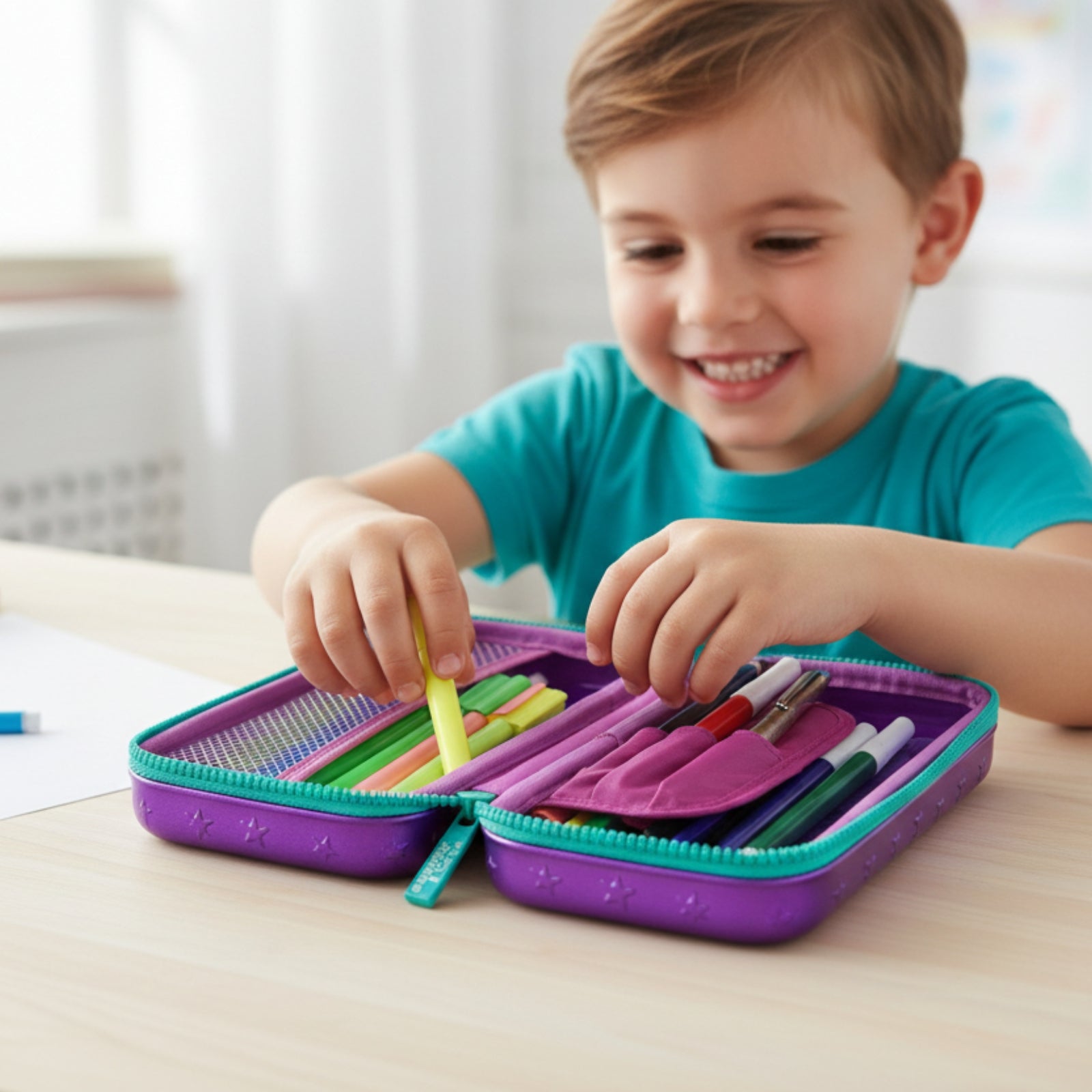 PVC Small Pencil Case - Purple