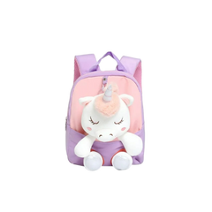 Smily Kiddos Unicorn Plush Backpack Combo – Purple & Red | Buy 1 Get 1