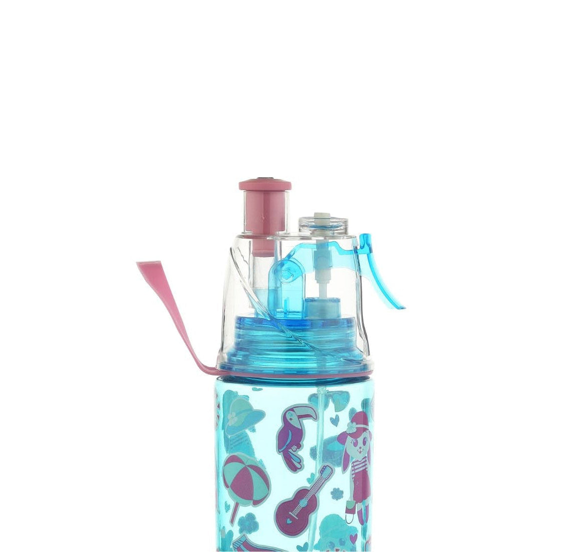 Children's water bottle with mermaid design on a white background