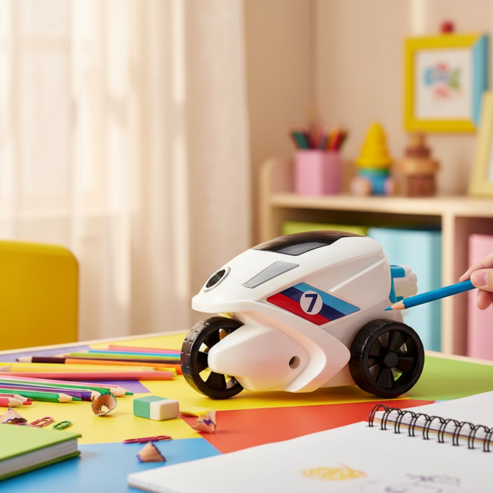Smily Kiddos Space Car Pencil Sharpener - Dark Blue